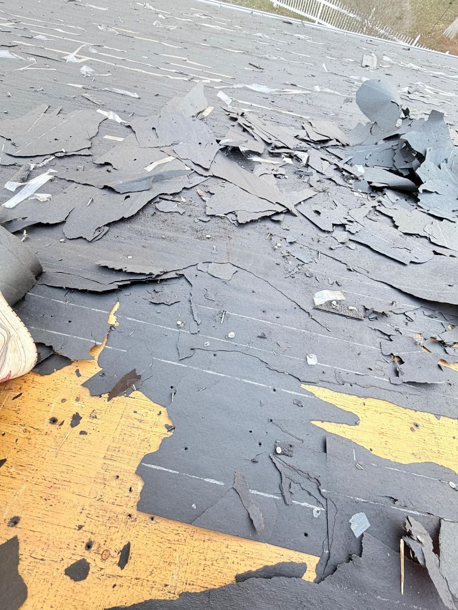 Storm-damaged roof inspection