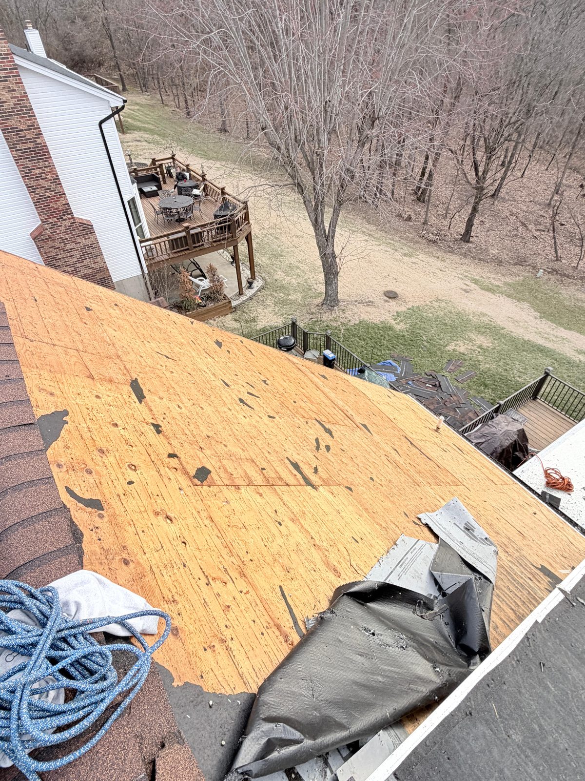 Tear-off in progress